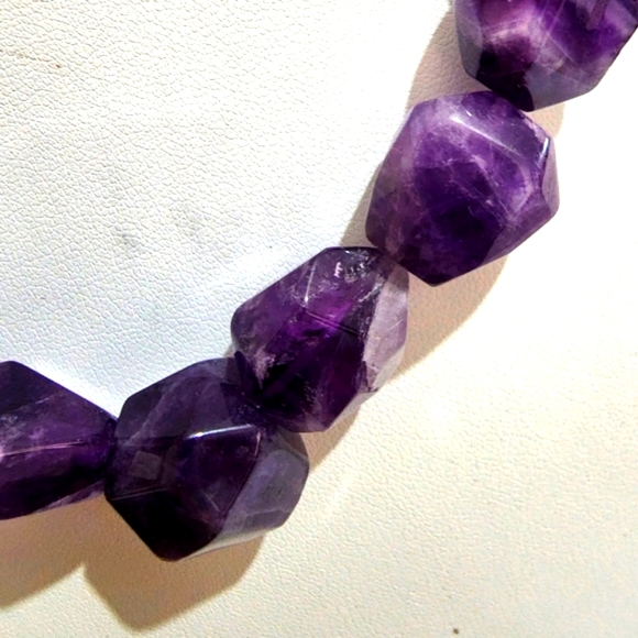 Amethyst Chunky Faceted Nugget Choker - Picture 3 of 7
